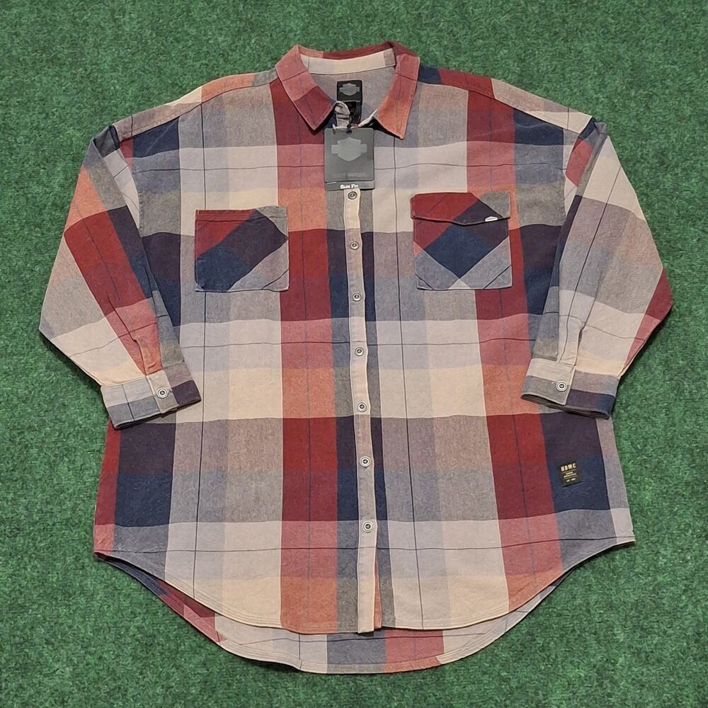 Harley-Davidson Black Label Women’s Plaid Check Shirt Size XL
